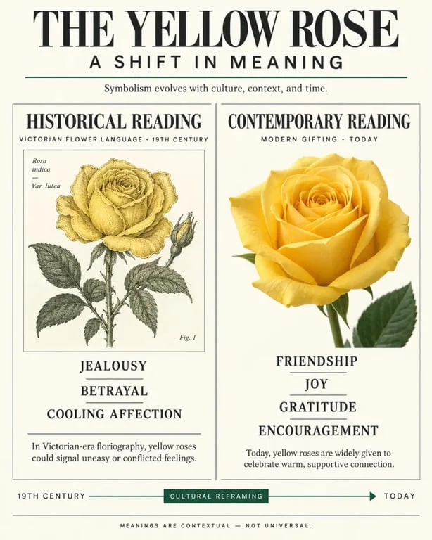 Yellow rose meaning timeline from Victorian jealousy and betrayal to modern friendship and joy